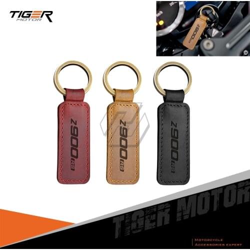 For Kawasaki Z900RS Cafe Z900 RS Motorcycle Keychain Cowhide Key Ring