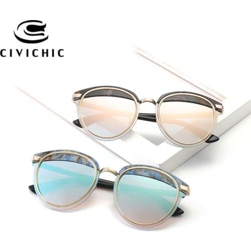 CIVICHIC Brand New Fashion Eyewear Retro Cat Eye Sunglasses Personalized Eyebrow Stitched Oculos De Sol Hipster UV400 Gafas E348