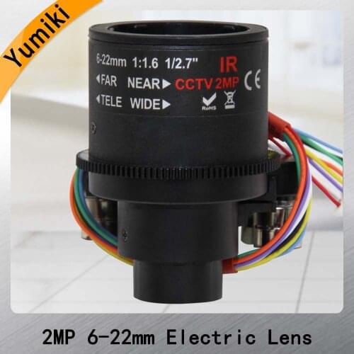 HD 2.0megapixel auto iris 6-22mm M14 motorized CCTV lens,F1.6, ICR, Auto Zoom, Auto Focus, Auto IrisHorizontal Field 43.-16.5D
