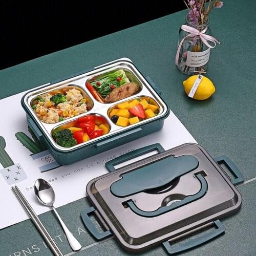 Lunch Box for Kids Stainless Steel Bento Box with Compartments Tableware Kitchen Food Storage Container