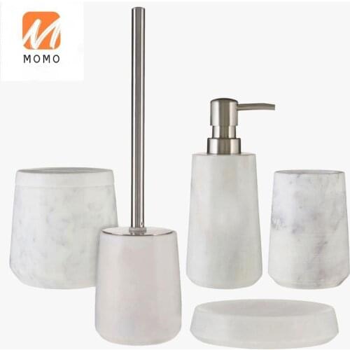 Marble Bathroom Set/ Factory Directly Sale White Sanitary Items, Hot Sale White Three-piece Set Eco-friendly Stocked