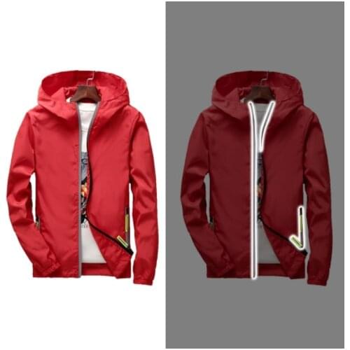 Jackets Zipper Hoodies Windbreaker Men Casual Hooded Jackets Autumn Tracksuit Streetwear Bomber Thin Coat Slim Fit Mens Striped