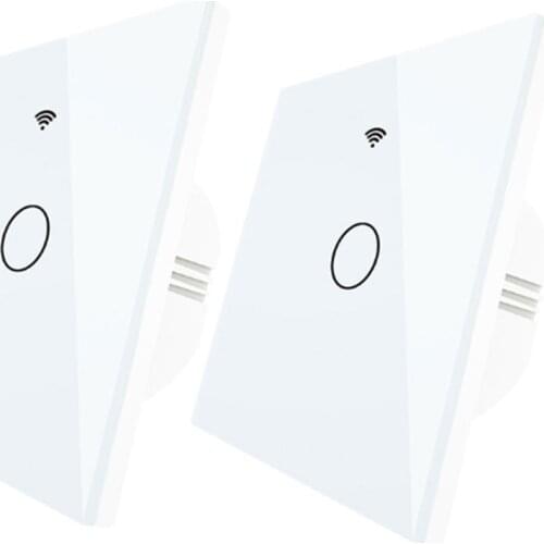 2PCS In-Wall Light Switch Tuya WiFi Smart Wire Smart Home Touch Switch Waterproof Fire Prevention with Alexa Google Assistant