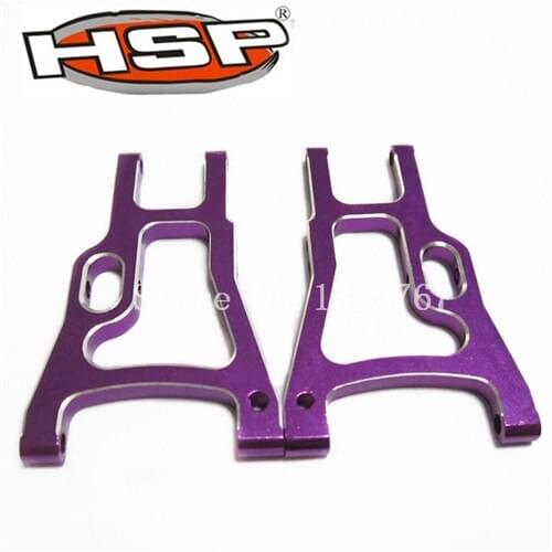 2pcs/Lot HSP Upgrade Parts 102021 Alum rear Lower Sus Arm Purple HSP 02007 Spare Parts 1/10 R/C Model Car CNC