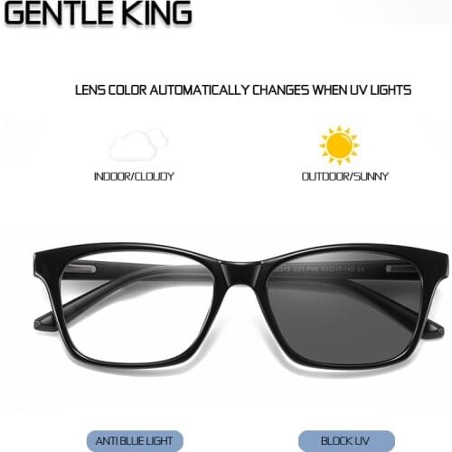 GENTLE KING Photochromic Filter Computer Glasses For Blocking UV Anti Blue Light Eye Eyestrain Transition Gaming Glasses Women