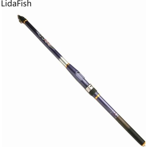 Portable 3.6M,4.5M,5.4M Carbon SpinningTelescopic Fishing Pole Travel Sea Boat Rock Fishing Rod