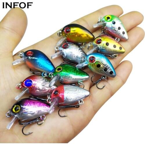 INFOF 10-pieces Crankbait Fishing Lure 2.85cm/1.5g pesca Wobbler Mini Crank Bait Carp Fishing Bait Sinking Swimbait