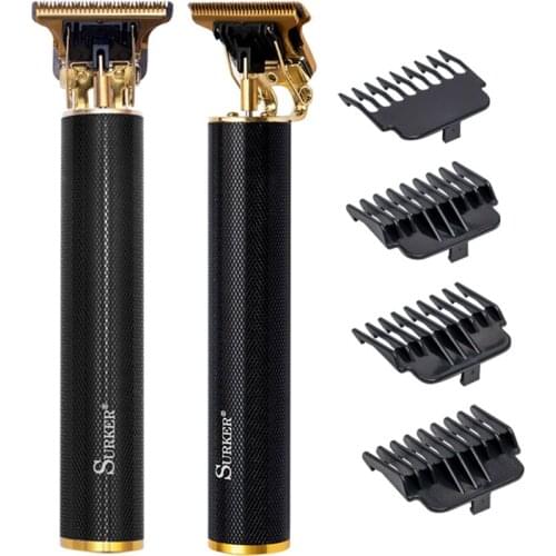 Professional T Hair Clipper Hair Trimmer for Men 0mm Shaver Electric Barber Hair Cutting Kit USB Rechargeable