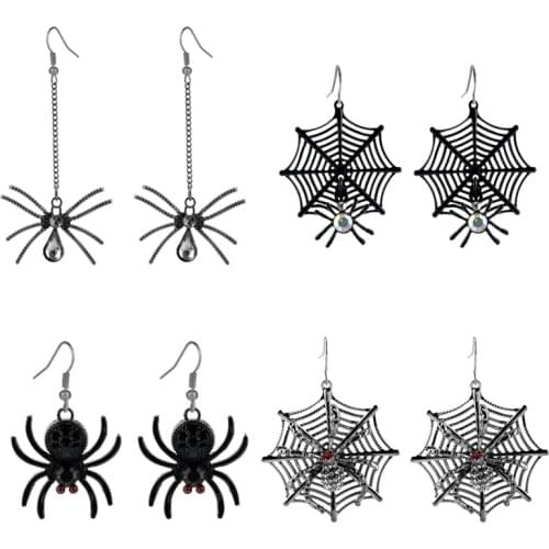 Halloween Earring Fashion Big Round Circle Hollow Spider web Earrings Drop Dangle Festival Party Charm Jewelry For Girls Gift