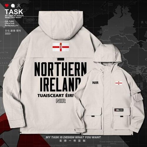 Northern Ireland Irish NIR NI men jacket hooded nation flag coat printed casual mens trench coat men new mens clothes autumn