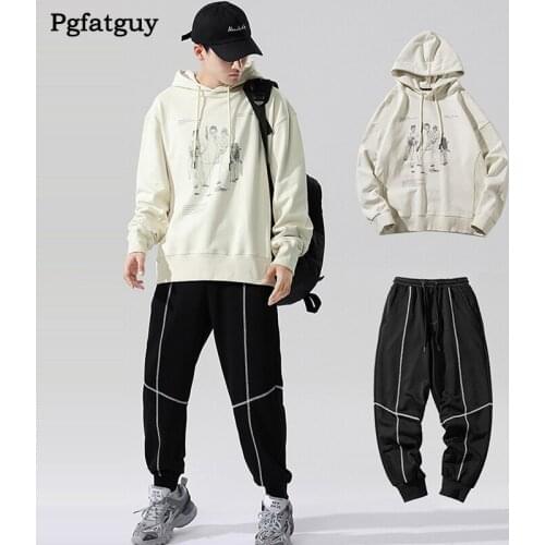 2021 Sports Running Set Mens Hooded Sweater and Pants Two Pieces Sets For Autumn and Winter Plus Size 2PCS Hoodie Sportswear