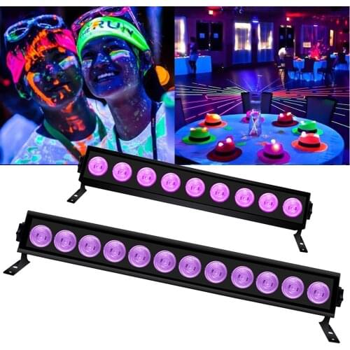 LED UV DJ Disco Stage Light 12/9leds Reflection Stage Effect Par Laser Lamp Halloween Bar KTV Club Party Ultraviolet Projector