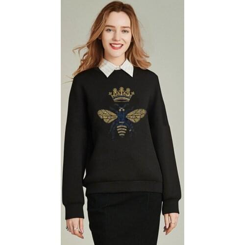 2020 Women Sweatshirt Rhinestones Hoodies Autumn Winter Diamond stone Hoodie Pullover Long Sleeve Plus Size