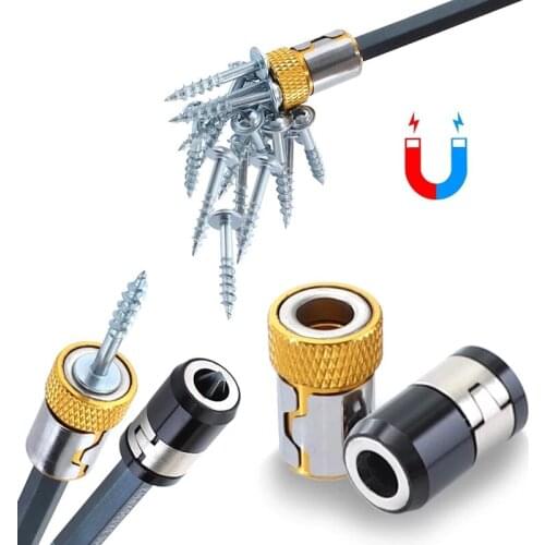 Universal Magnetic Ring 1/4” Metal Screwdriver Bit Magnetic Ring For 6.35mm Shank Anti-Corrosion Drill Bit Magnet Powerful Ring