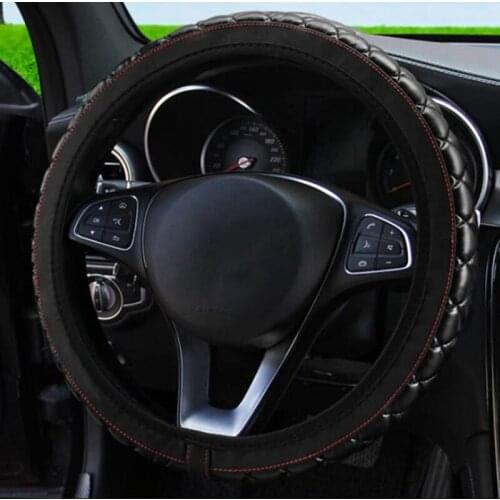 Universal Anti Slip Car Steering Wheel Cover Diamond-studded Crown Soft Leather Auto Steering- Wheel Cover Auto Decoratie