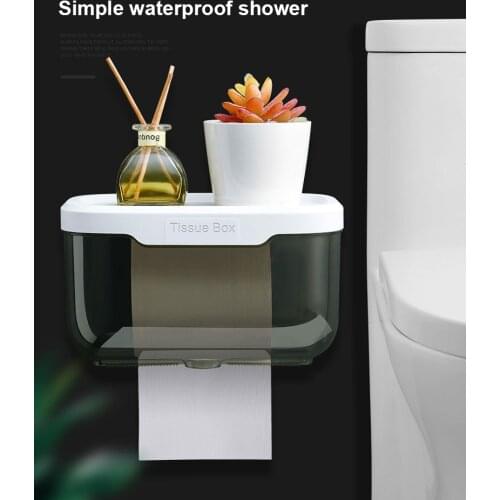 1PC Waterproof Toilet Dispenser Toilet Paper Holder Bathroom Paper Tissue Box With Top Storage Table Wall Roll Paper Storage Box