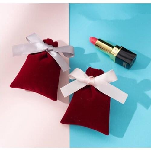 Jewelry Velvet Bags With Ribbon Creative Green Theme Wedding Gift Bags With Embriodery Candy Cases Containers Candy Gift Pack