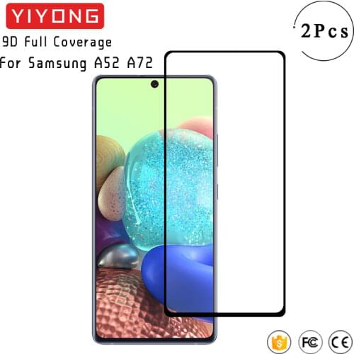 YIYONG 9D Full Glue For Samsung Galaxy A72 A52 5G A12 A42 Tempered Glass Screen Protector For Samsung A52 A32 5G A02 A02S Glass