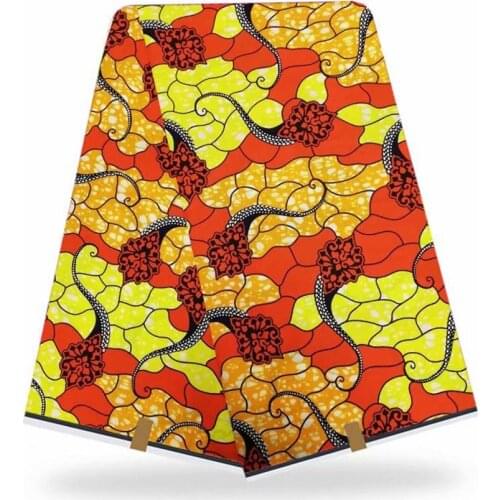 Yellow wax Fabric 2020 High Quality African Wax Print Fabric 100% Cotton Ankara Sewing Material For Dress 02