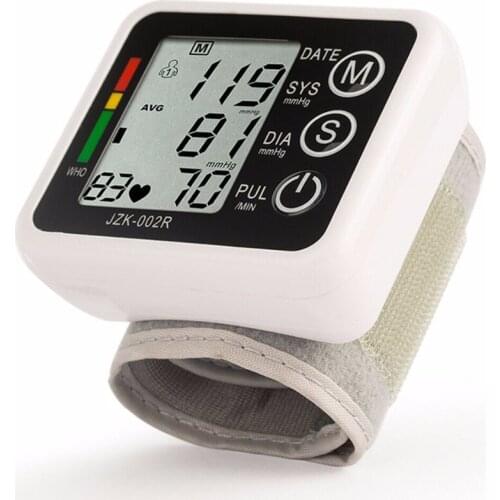 1pcs Household Automatic Digital Display Wrist Blood Pressure Monitor Home Health Care Sphygmomanometer Pulse Measurement Tool