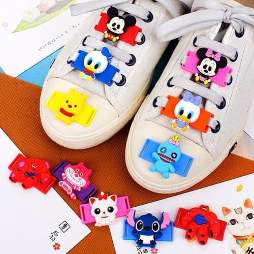 1 PC Disney Shoe Buckle Mickey Minnie Mouse Donald Duck Winnie the Pooh Toys Accessories Action Toy Figure Kids Gifts