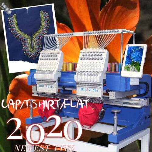 China 10 years service ! Doule head portable compact tubular bag shoes cap T-shirt computerized embroider machine