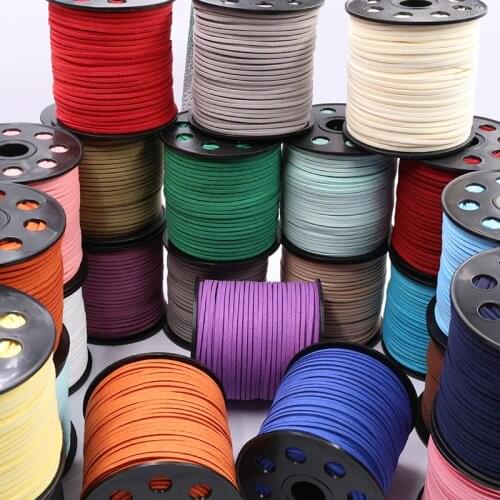 10m/lot 2.5mm Flat Faux Suede Braided Cord Korean Velvet Leather Thread String Rope For DIY Necklace Jewelry Making Supplies