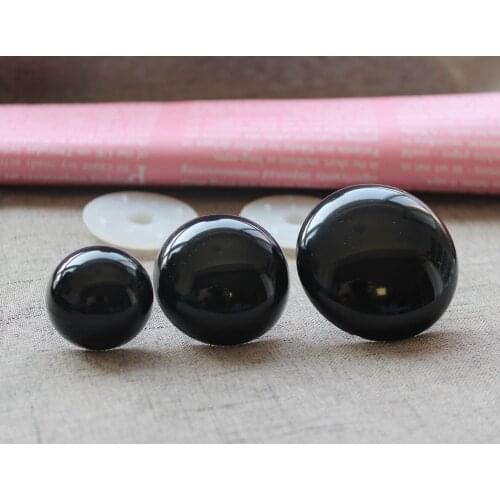 10pcs/lot 28mm/30mm/40mm/50mm high quality bright full black round animal toy eyes for diy plush doll findings --size option