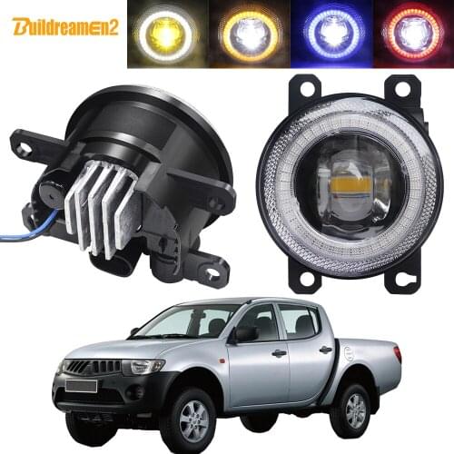 2 X Car Fog Light Assembly LED Angel Eye DRL Daytime Running Lamp 30W 8000LM 12V For Mitsubishi L200 KB_T KA_T Pickup 2005-2012