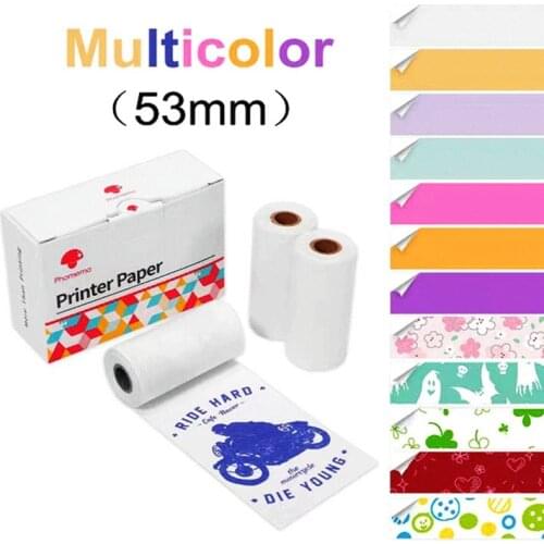3 rolls/box Phomemo Self-Adhesive Thermal Colorful Paper Printable Sticker Label Papers for Phomemo M02/M02S/M02Pro Printer