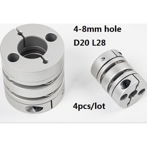 4x4mm 4x5mm 4x6mm 4x6.35 4x8mm Double diaphragm Disc coupling coupler screw rod servo motor encoder shaft coupling D20 L28