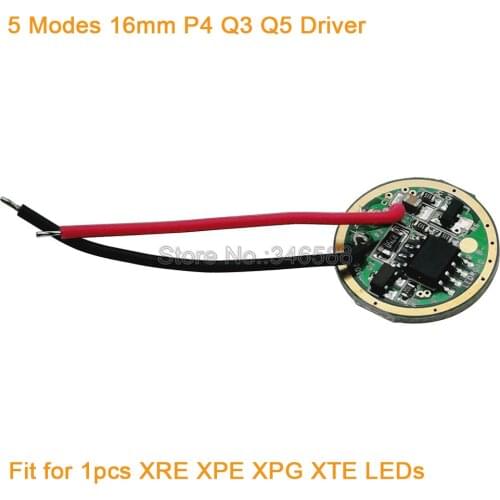 5pcs/lot 16mm 5 Modes Cree XRE XTE XPE XPG P4 Q5 Q3 LED Driver Lighting Transformer DC3.7V 700mA Output