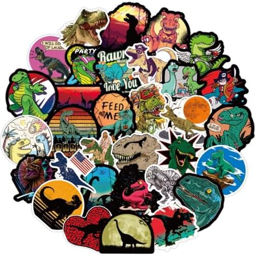 50pcs Dinosaur Tyrannosaurus Rex Graffiti Scrapbook Stickers for Laptop Bike Motorcycle Computer Helmet Car Waterproof Sticker