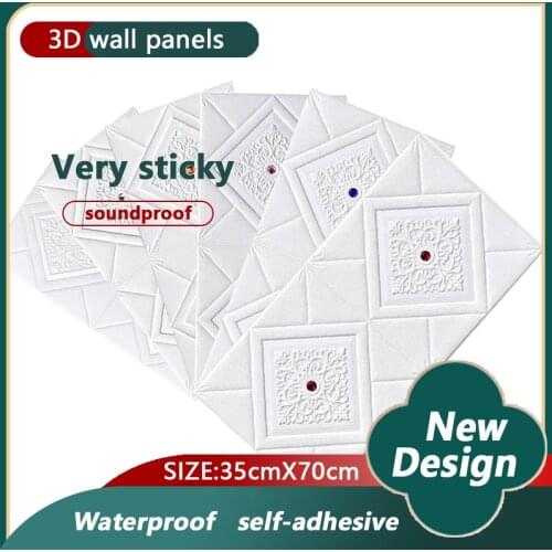 8Pcs Self Adhesive Foam Panels 3D Wall Panel Living Room 3D Wallpaper Stickers Kids Room Paneles Decorativos 3D Home Decoration