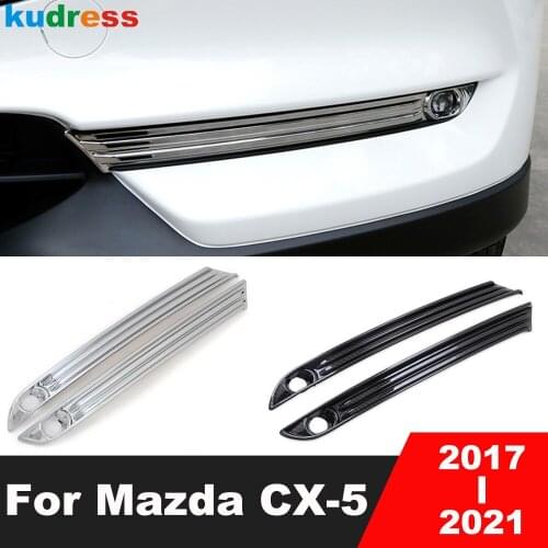 For Mazda CX5 CX-5 KF 2020 2017-2019 Chrome Front Fog Light Lamp Eyebrow Cover Trim Foglight Eyelid Garnish Moulding Accessories