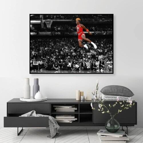 Basketball Poster Jordan Slam Dunk Competition Picture Art Prints Teen Boys Room Wall Decoration Canvas Painting Boys Gifts