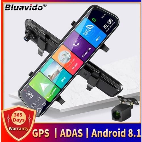Bluavido 10 Inch 4G Android Car Mirror DVR ADAS GPS Navigation HD 1080P WiFi Dual Camera Auto Video Recorder 24 Hours Monitoring