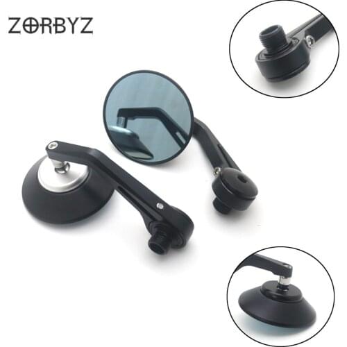 ZORBYZ Black CNC Aluminium Round Handlebar end Side Rearview Mirror Thread Inside For Benelli Leoncino 500 502c 752s BN600 BN300