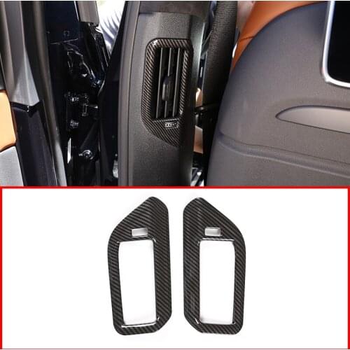 For BMW X5 G05 X7 G07 2019 ABS Carbon Fiber chrome Car B Pillar Air Vent Frame Trim Accessories 2 pcs
