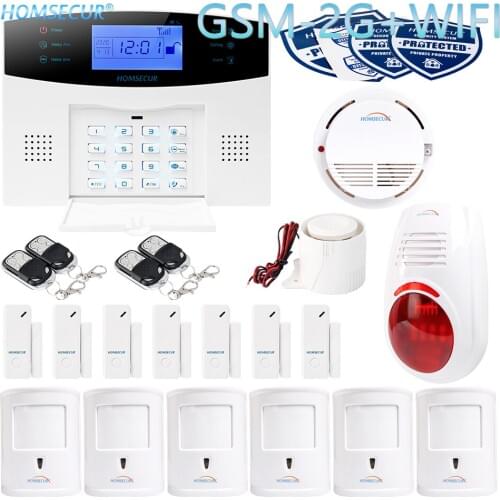 HOMSECUR APP Controlled Wireless&Wired WIFI Home Alarm System with SOS Intercom