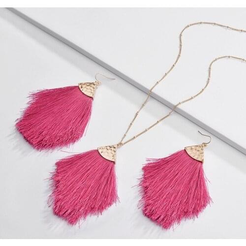 Women Fashion Dubai African Gold Jewelry Sets Earrings Acero Inoxidable Joyeria Mujer Necklace Tassel Earrings wedding party Set
