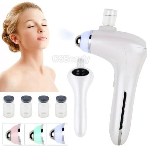 Facial Lift Microcurrent Massager LED Photon Skin Rejuvenation Anti-Wrinkle Firming Nano Sprayer Microcurrent Roller Massager