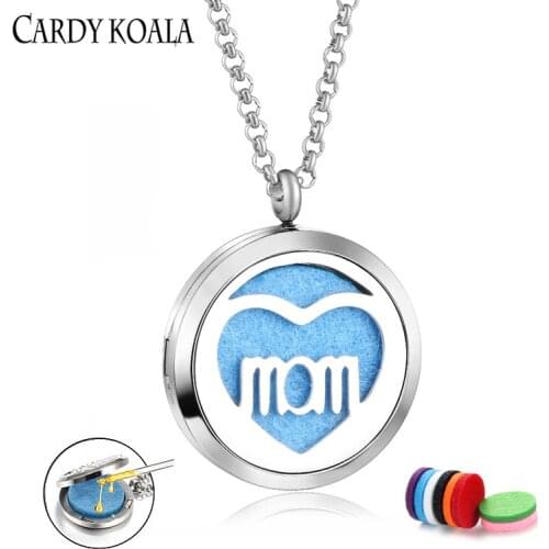 Fashion 316L Stainless Steel Essential Oil Necklace Pendant Essential Oil Box 30MM Perfume Necklace Pendant Capital M English Le