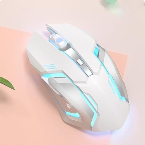 Pink Wireless Computer Gaming Mouse Rechargeable Optical Mice 1600 DPI Ergonomic USB Cute PC Gamer Office Mause For Girls Pink