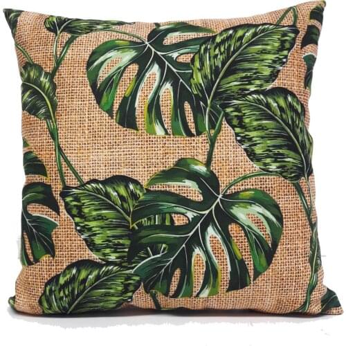 Bohemian Botanic Handmade Linen Fabric Cushion Cover Pillowcase 2PCS Set / 45CM X 45CM