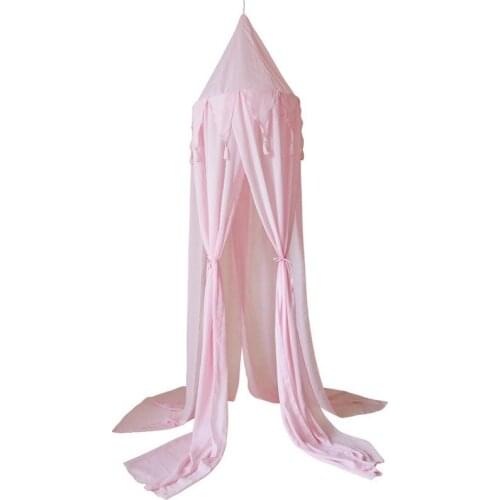 New Pennant Tassel Solid Color Simplicity Children Hanging Dome Mosquito Net Crib Mosquito Net Furniture Decoration Tent