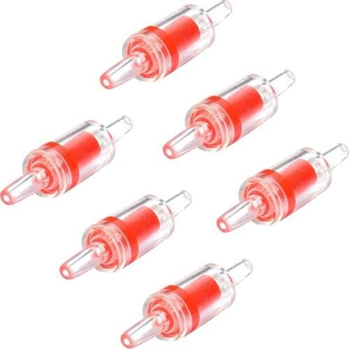 10PCS Aquarium Air Pump Check Valves Red Clear Plastic One Way Non-Return Check Valve for Fish Tank