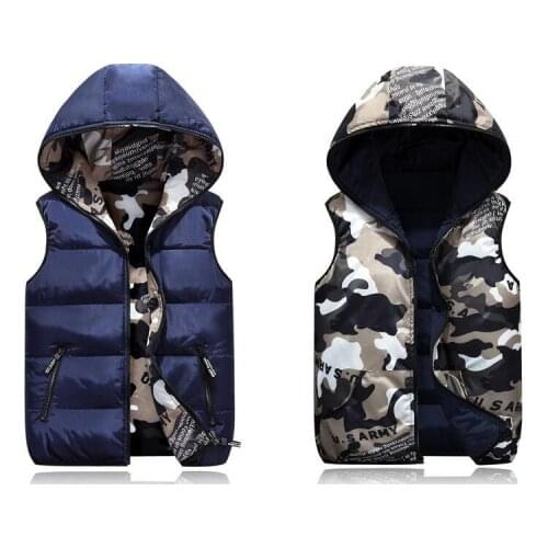 Parent-Child Matching Outfits Camouflage Child Waistcoat Cotton Girls Boys Vest Kids Jacket Children Outerwear KF784