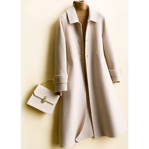 Autumn Winter Wool Coat 2020 Fashion New Brand Women Double-sided cashmere Coats Solid Casual Female Slim Long Overcoat Jacket