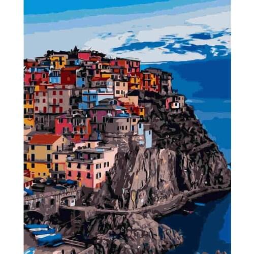 Landscape DIY Painting By Numbers Modern Wall Art Picture Acrylic Coloring City Paint On Canvas For Home Decors Artwork 40x50cm